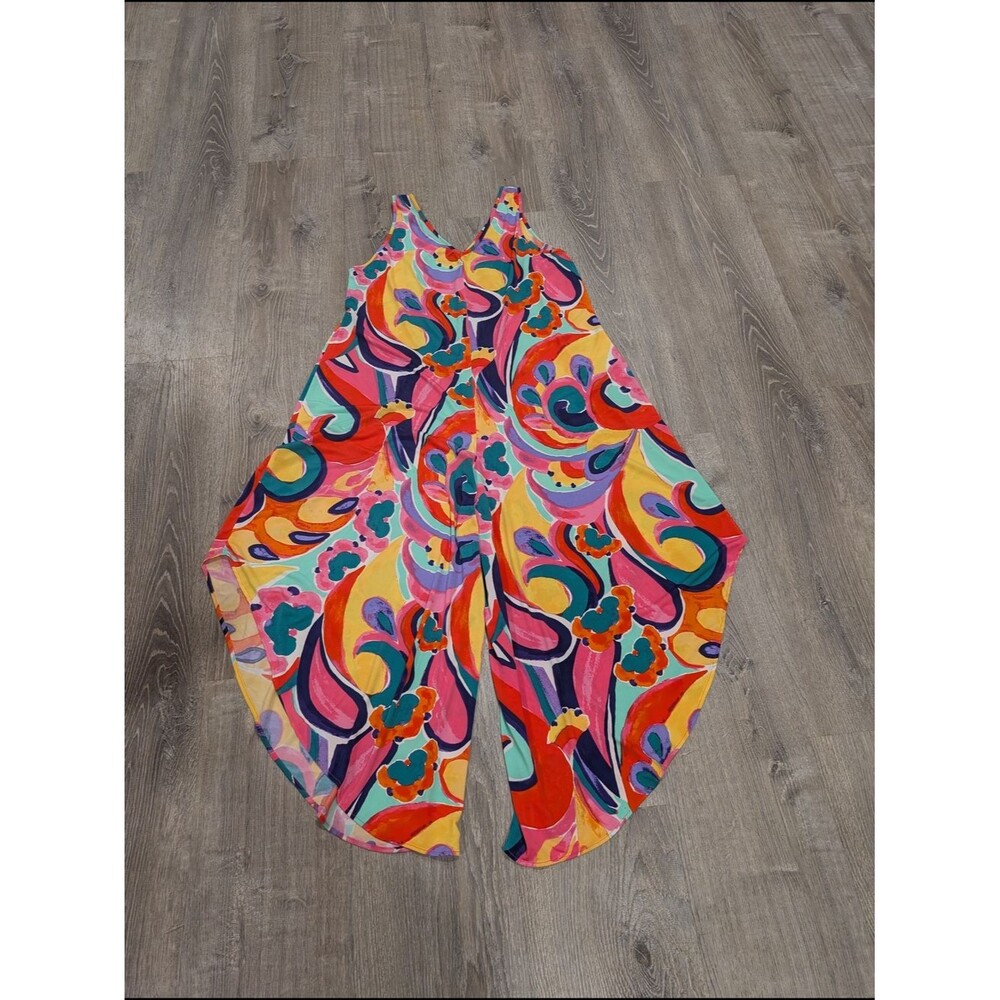 Ivy Road Psychedelic Paisley Print Sleeveless Jumpsuit XL